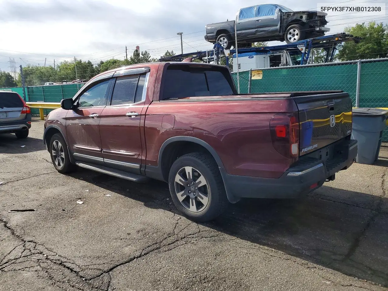 2017 Honda Ridgeline Rtl VIN: 5FPYK3F7XHB012308 Lot: 59654086