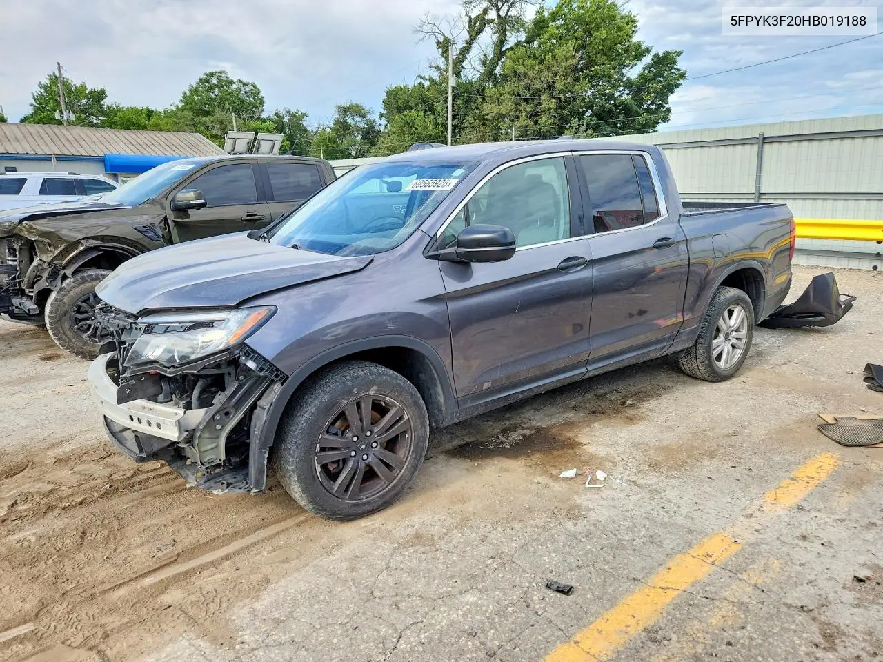 2017 Honda Ridgeline Rt VIN: 5FPYK3F20HB019188 Lot: 60565926