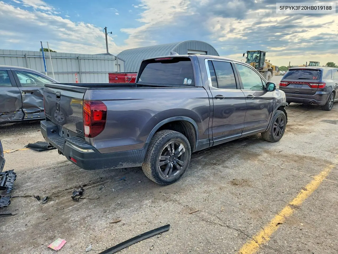 2017 Honda Ridgeline Rt VIN: 5FPYK3F20HB019188 Lot: 60565926