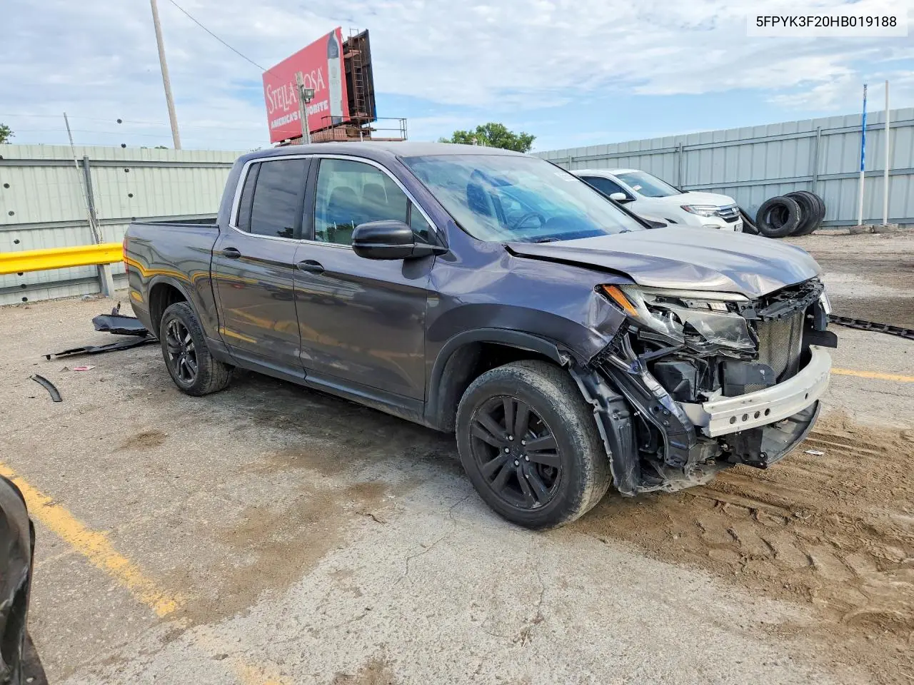 2017 Honda Ridgeline Rt VIN: 5FPYK3F20HB019188 Lot: 60565926