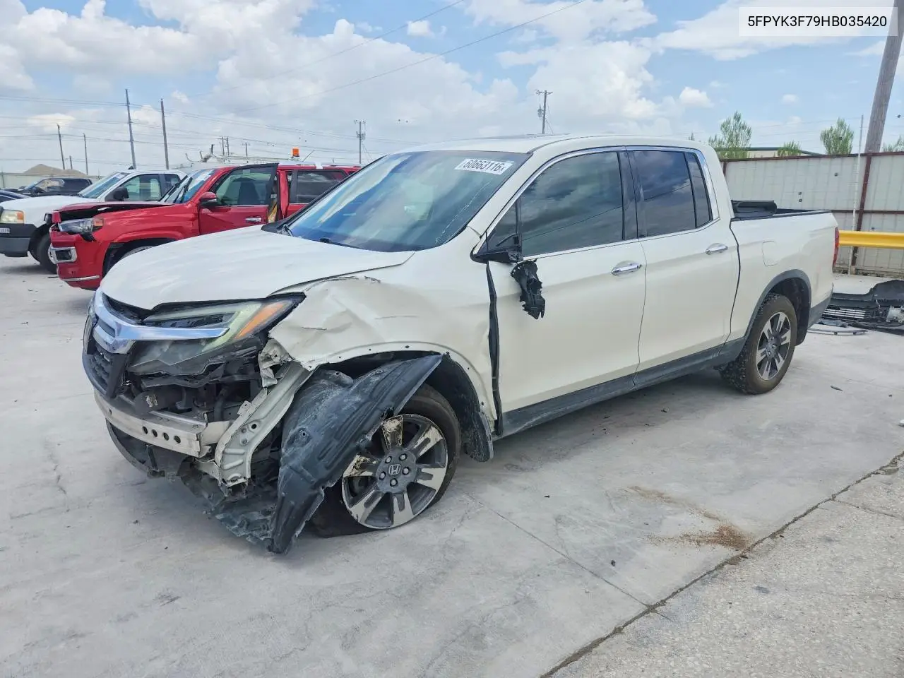 2017 Honda Ridgeline Rtl VIN: 5FPYK3F79HB035420 Lot: 60663116
