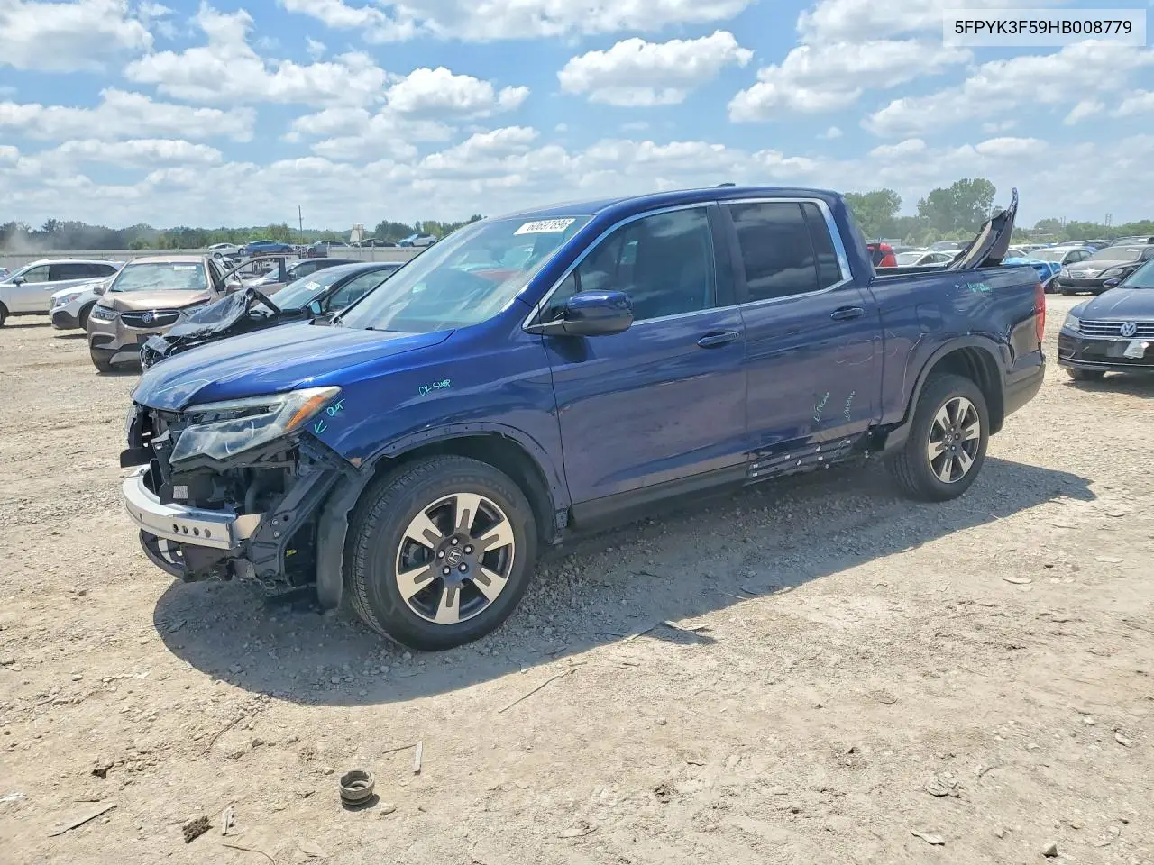 2017 Honda Ridgeline Rtl VIN: 5FPYK3F59HB008779 Lot: 60697896