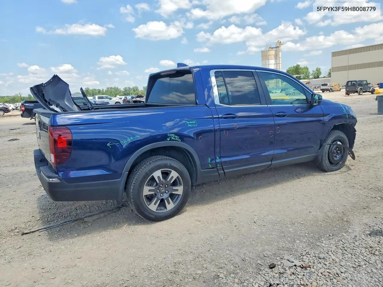 2017 Honda Ridgeline Rtl VIN: 5FPYK3F59HB008779 Lot: 60697896