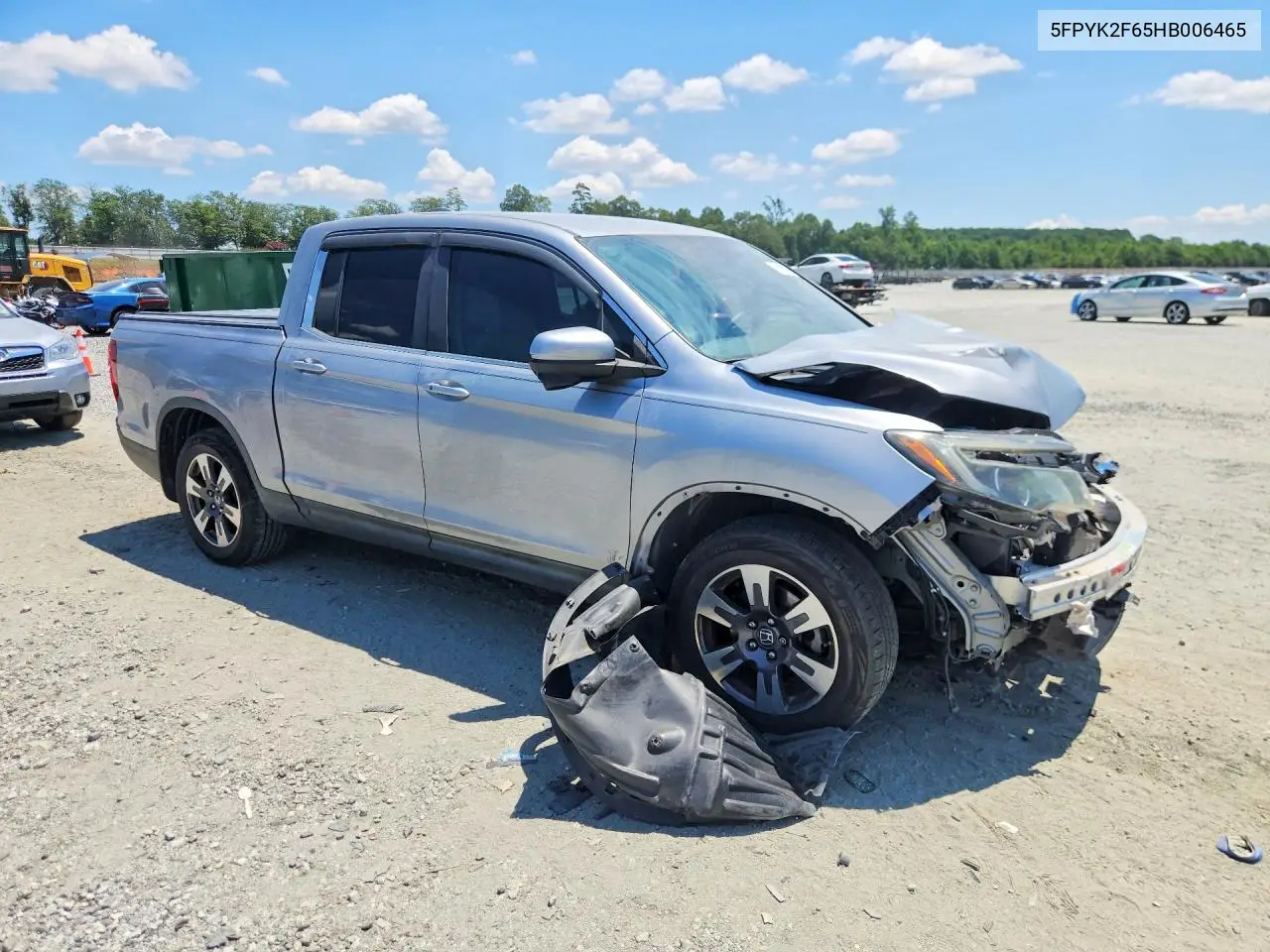 2017 Honda Ridgeline Rtl VIN: 5FPYK2F65HB006465 Lot: 61181036