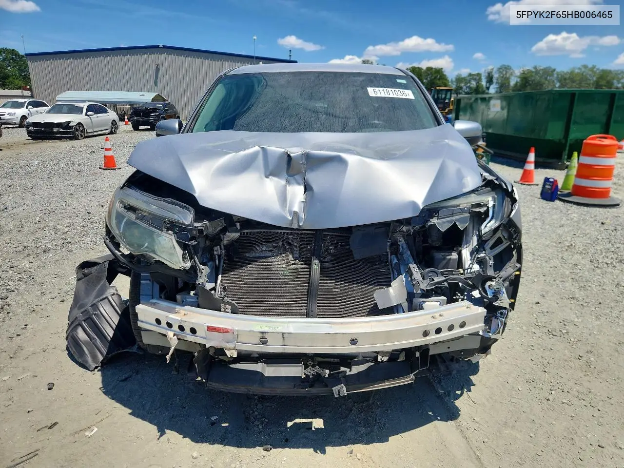2017 Honda Ridgeline Rtl VIN: 5FPYK2F65HB006465 Lot: 61181036