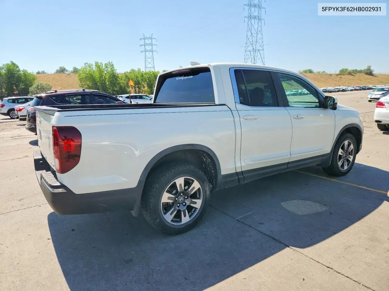 2017 Honda Ridgeline Rtl VIN: 5FPYK3F62HB002931 Lot: 61879096