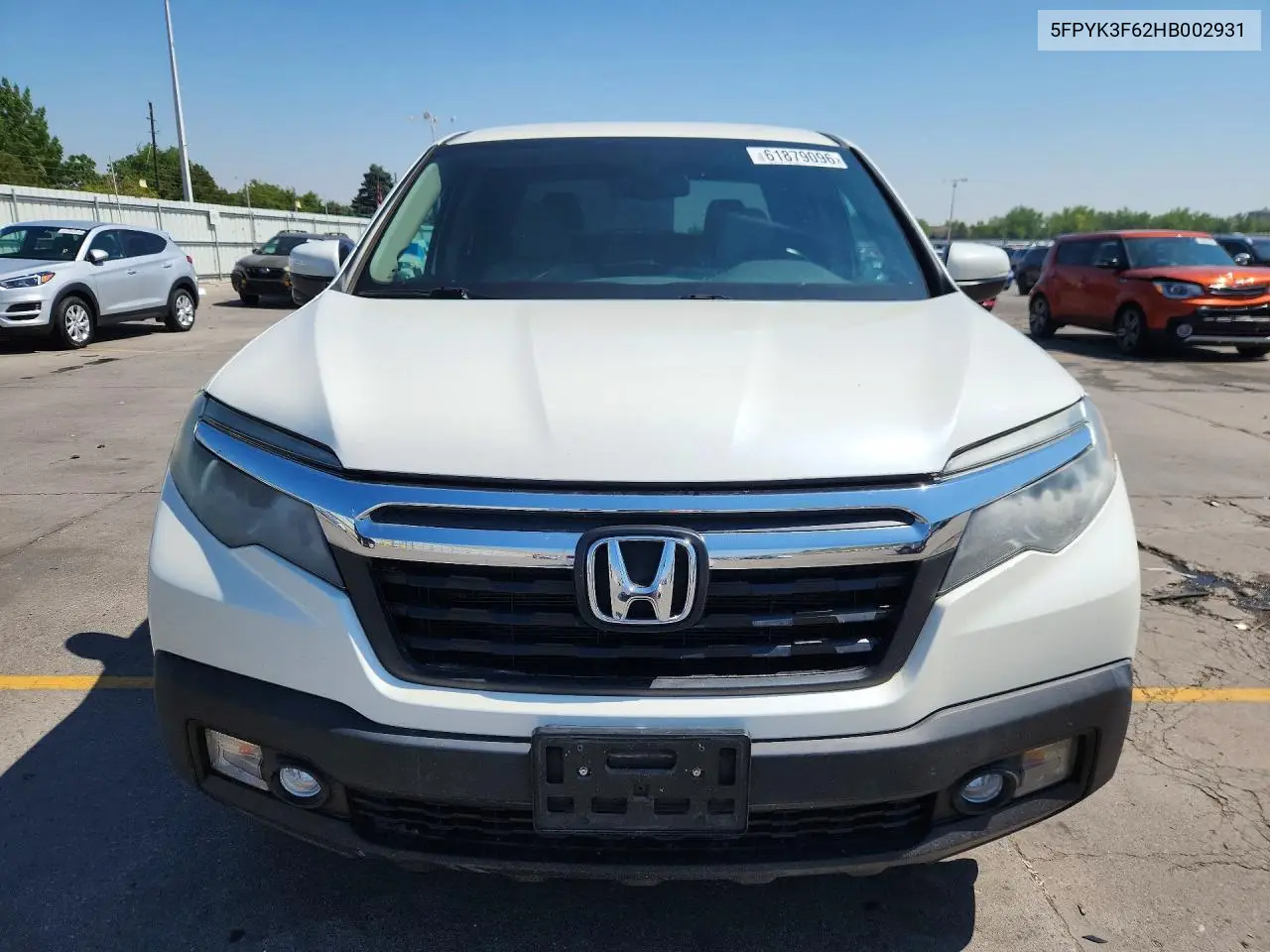 2017 Honda Ridgeline Rtl VIN: 5FPYK3F62HB002931 Lot: 61879096