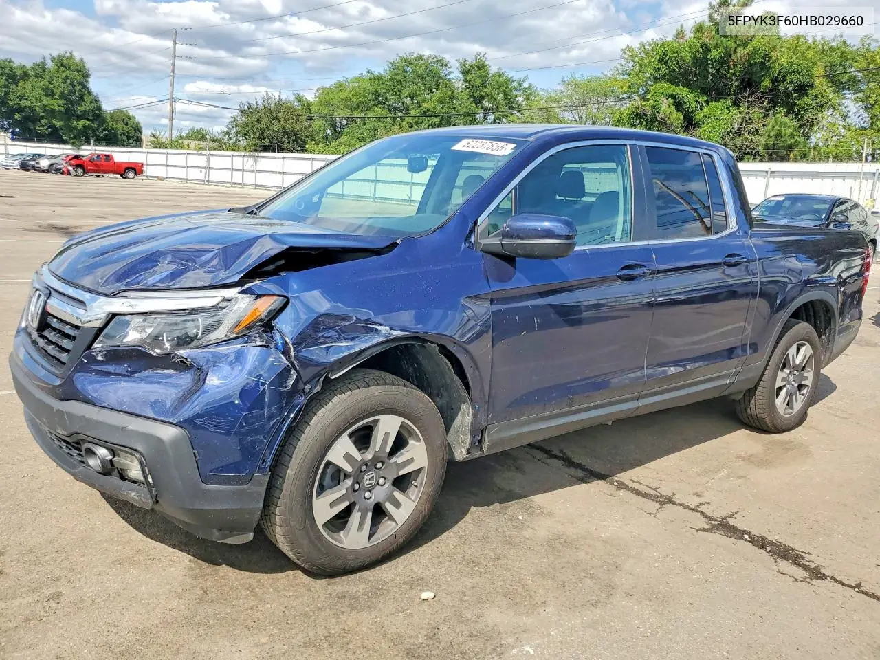 2017 Honda Ridgeline Rtl VIN: 5FPYK3F60HB029660 Lot: 62237656