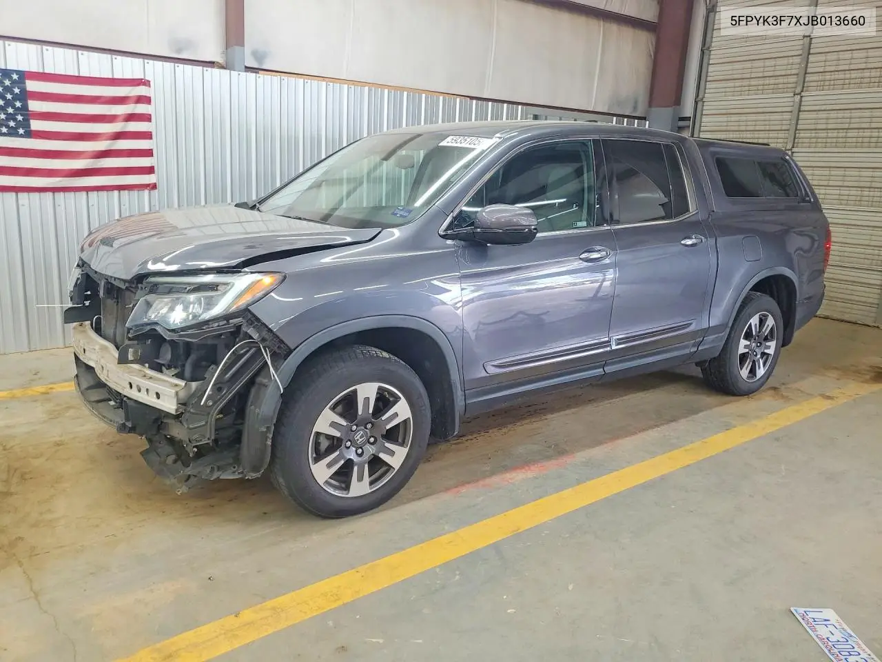 2018 Honda Ridgeline Rtl VIN: 5FPYK3F7XJB013660 Lot: 59351056