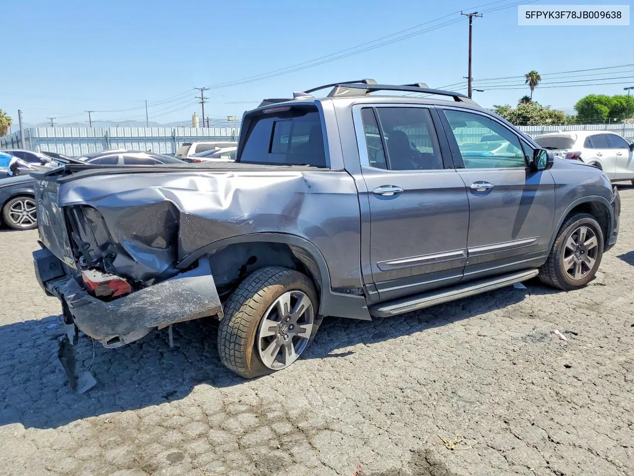 2018 Honda Ridgeline Rtl VIN: 5FPYK3F78JB009638 Lot: 60044396