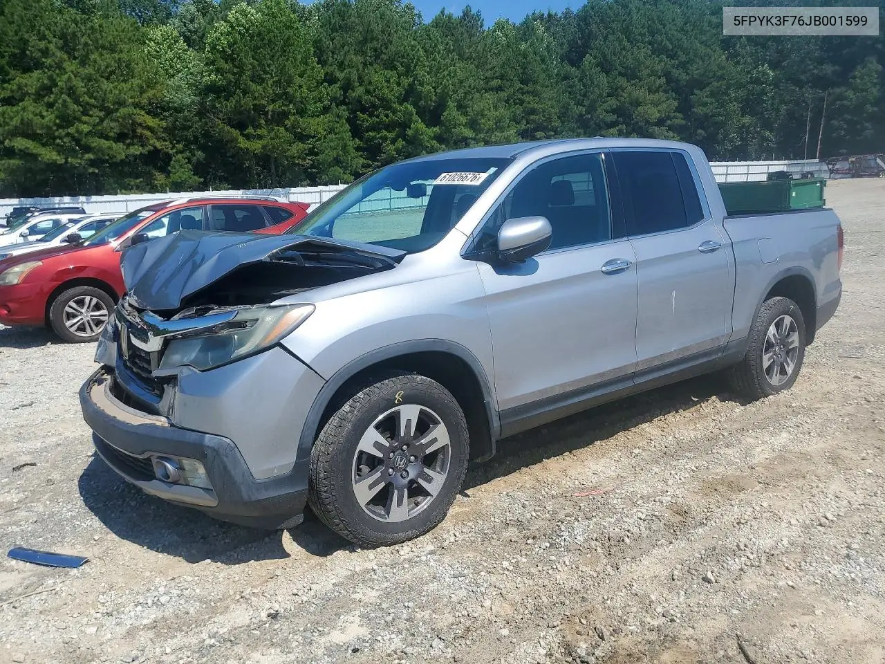 2018 Honda Ridgeline Rtl VIN: 5FPYK3F76JB001599 Lot: 61026676