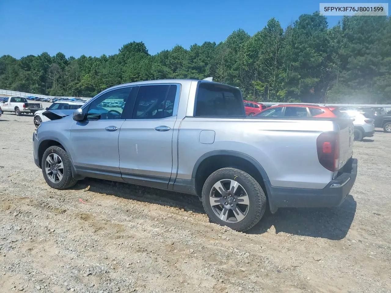 2018 Honda Ridgeline Rtl VIN: 5FPYK3F76JB001599 Lot: 61026676