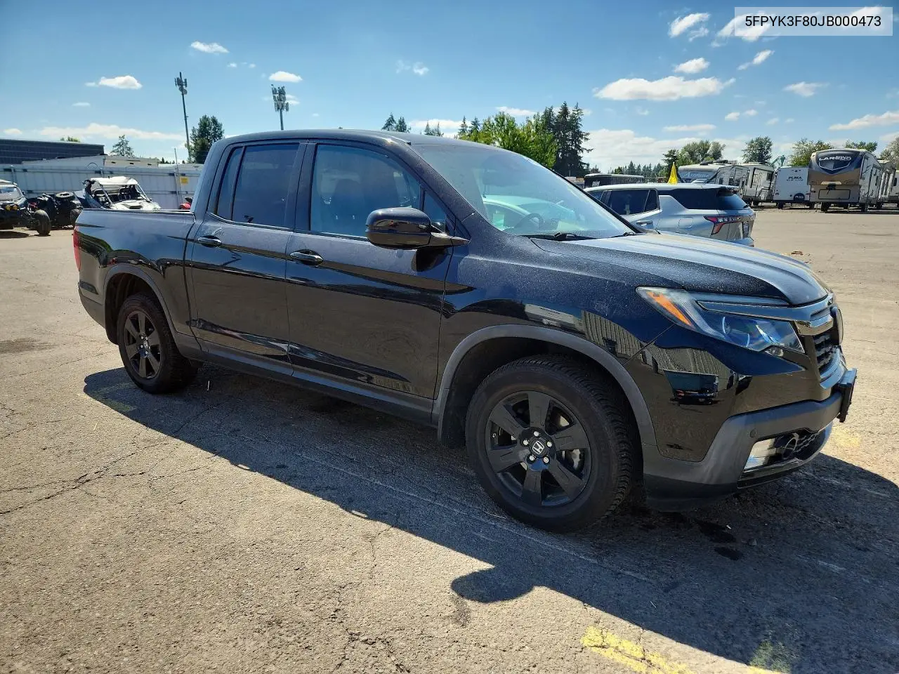 2018 Honda Ridgeline Black Edition VIN: 5FPYK3F80JB000473 Lot: 61042966
