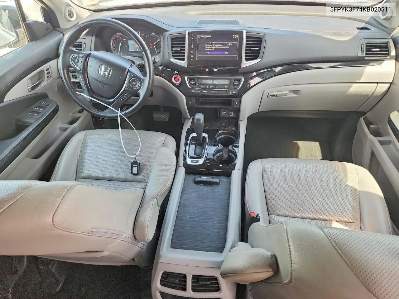 2019 Honda Ridgeline Rtl VIN: 5FPYK3F74KB020511 Lot: 56157536