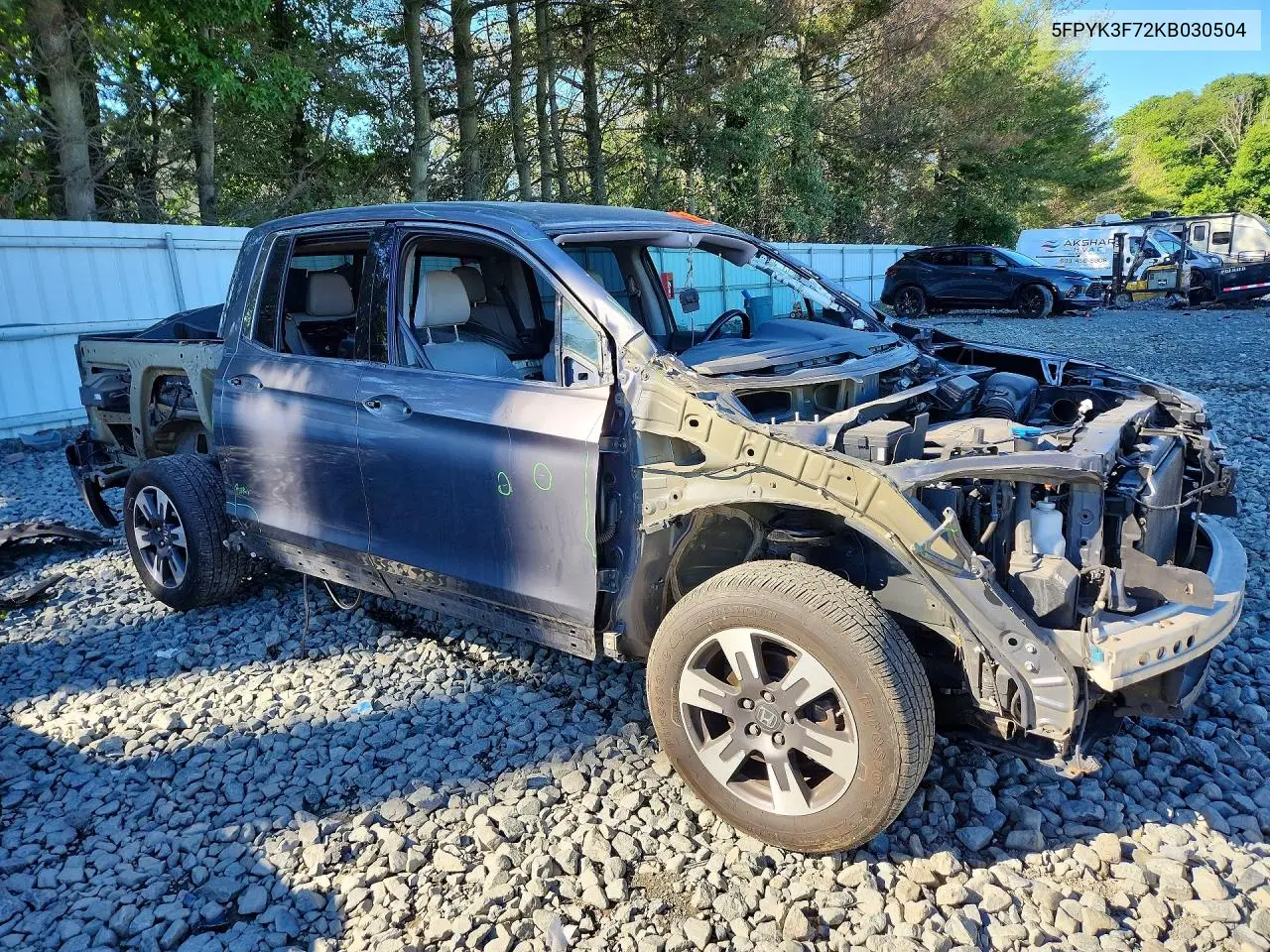 2019 Honda Ridgeline Rtl VIN: 5FPYK3F72KB030504 Lot: 56621696