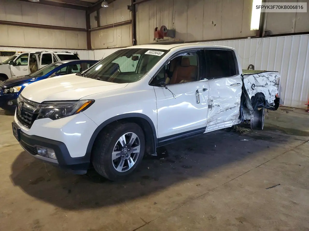 2019 Honda Ridgeline Rtl VIN: 5FPYK3F70KB006816 Lot: 56805646