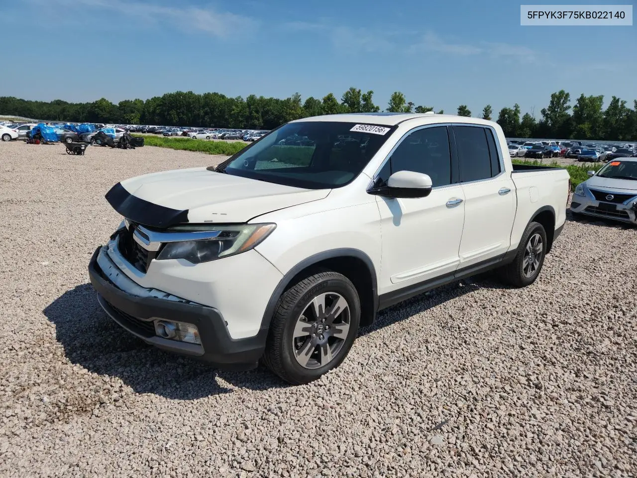 2019 Honda Ridgeline Rtl VIN: 5FPYK3F75KB022140 Lot: 59820156