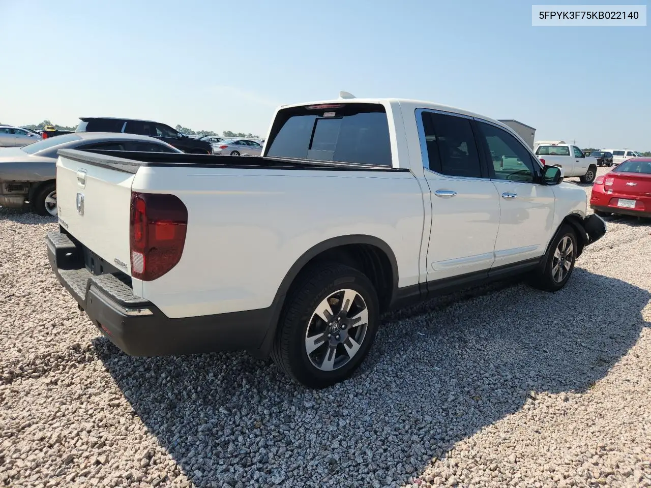 2019 Honda Ridgeline Rtl VIN: 5FPYK3F75KB022140 Lot: 59820156