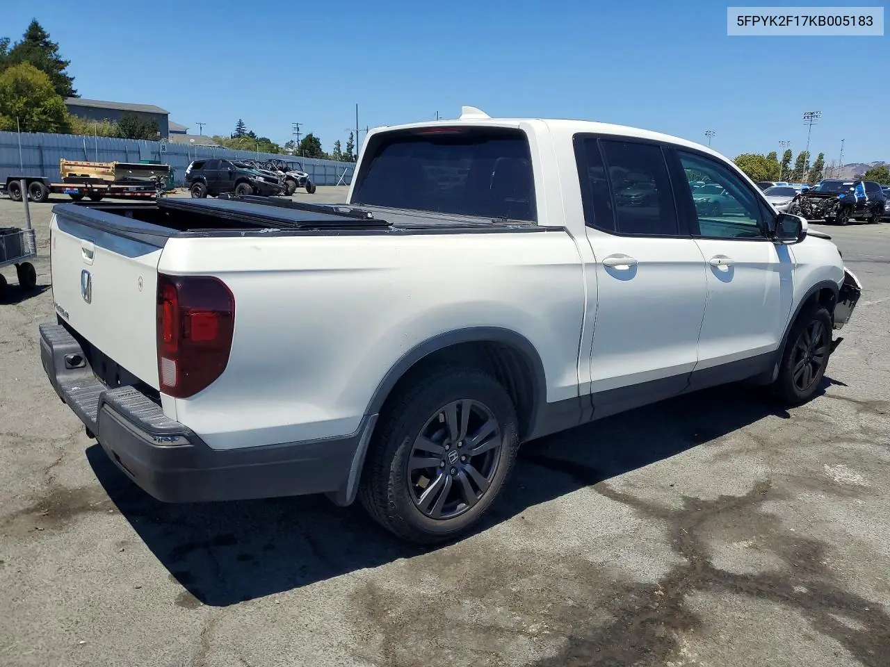 2019 Honda Ridgeline Sport VIN: 5FPYK2F17KB005183 Lot: 59918346