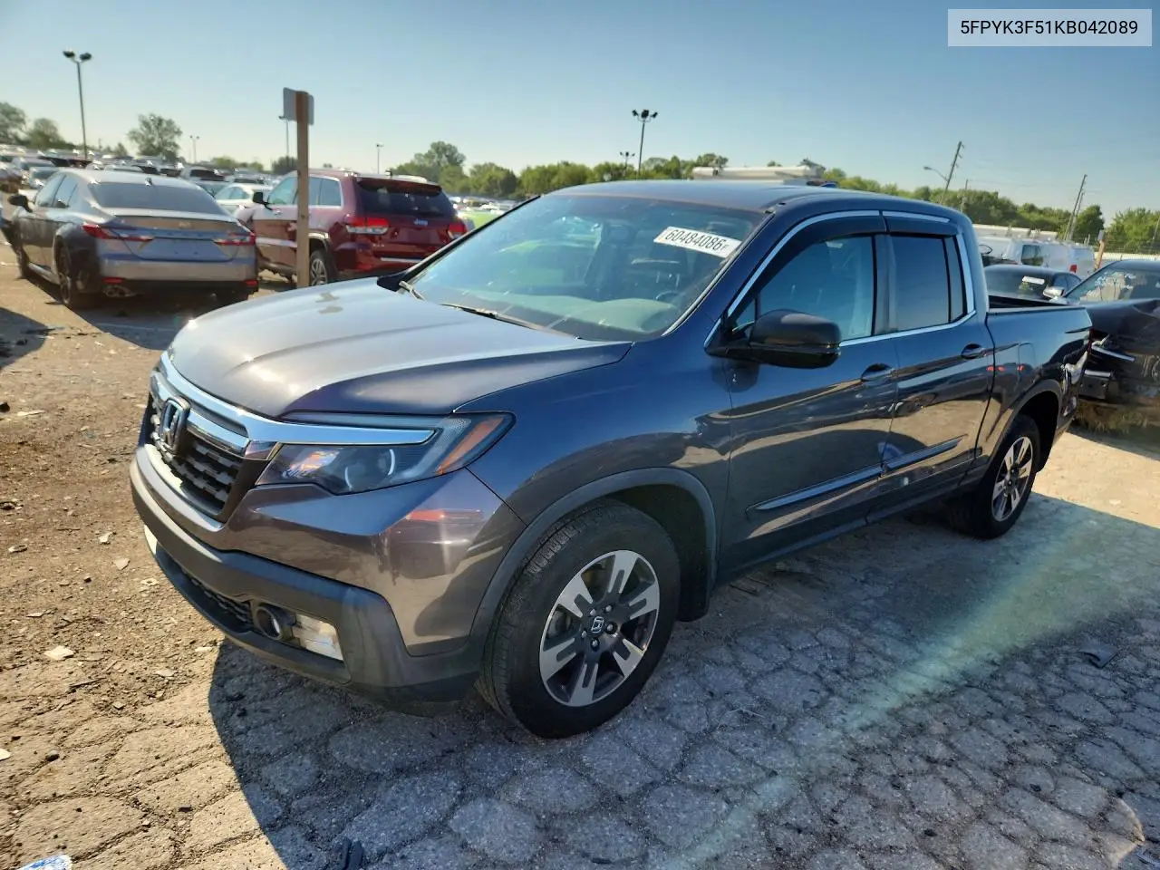 2019 Honda Ridgeline Rtl VIN: 5FPYK3F51KB042089 Lot: 60484086