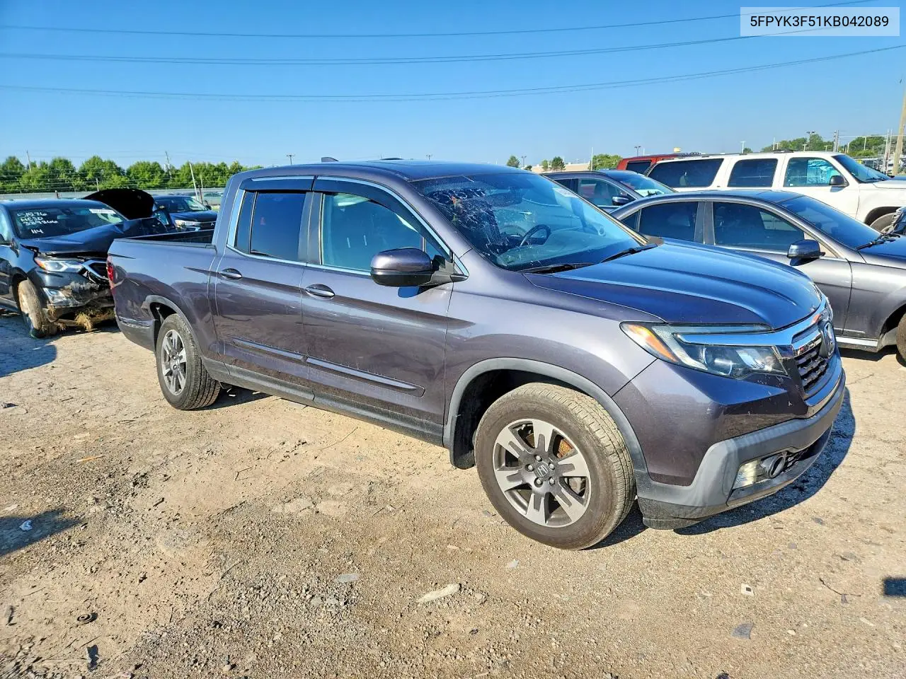 2019 Honda Ridgeline Rtl VIN: 5FPYK3F51KB042089 Lot: 60484086
