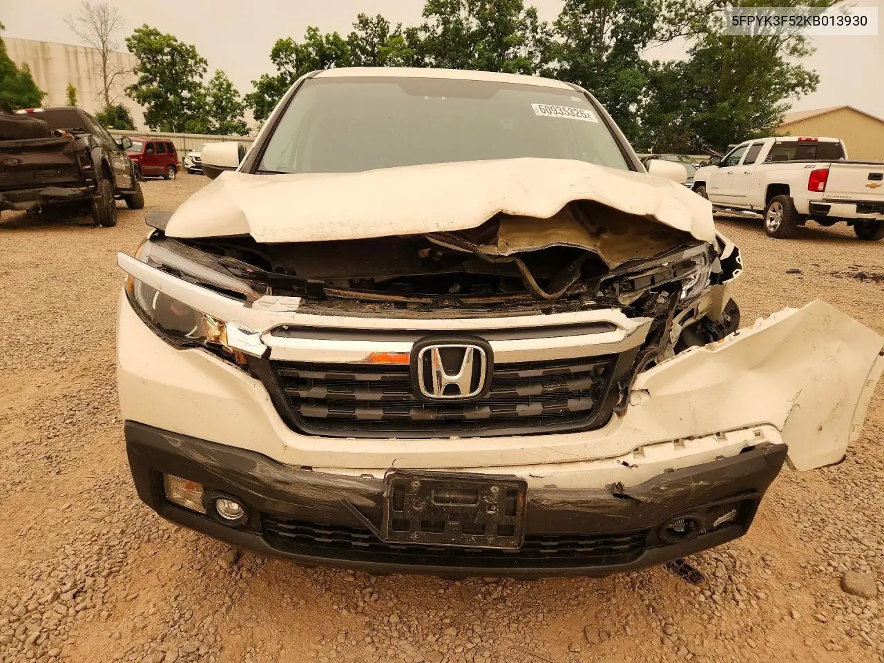 2019 Honda Ridgeline Rtl VIN: 5FPYK3F52KB013930 Lot: 60935326