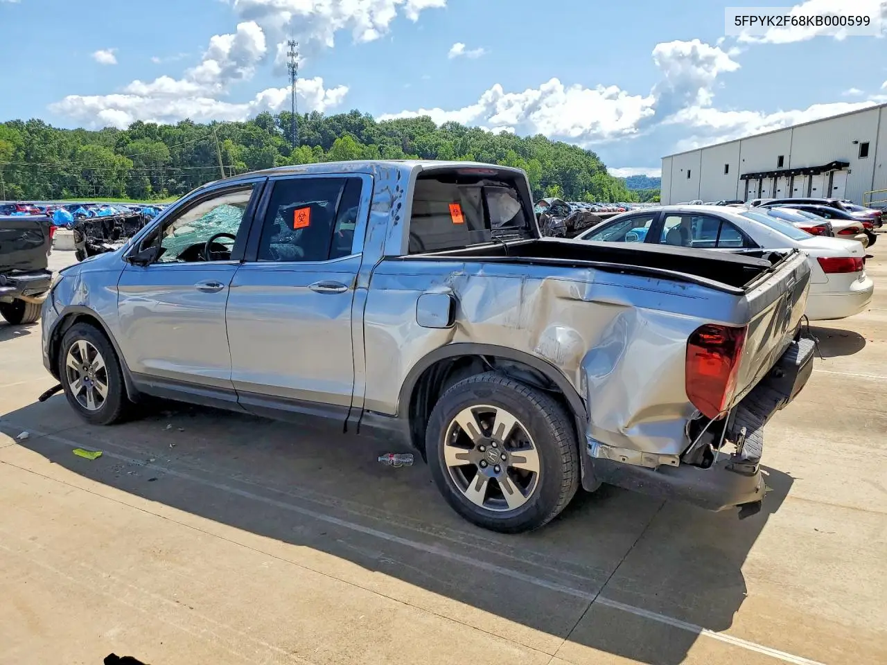 2019 Honda Ridgeline Rtl VIN: 5FPYK2F68KB000599 Lot: 61008476