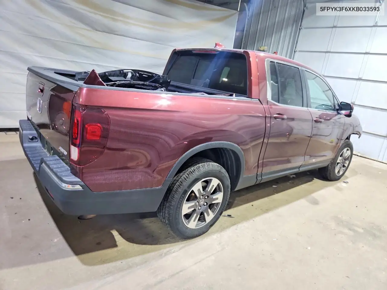 2019 Honda Ridgeline Rtl VIN: 5FPYK3F6XKB033593 Lot: 61057266