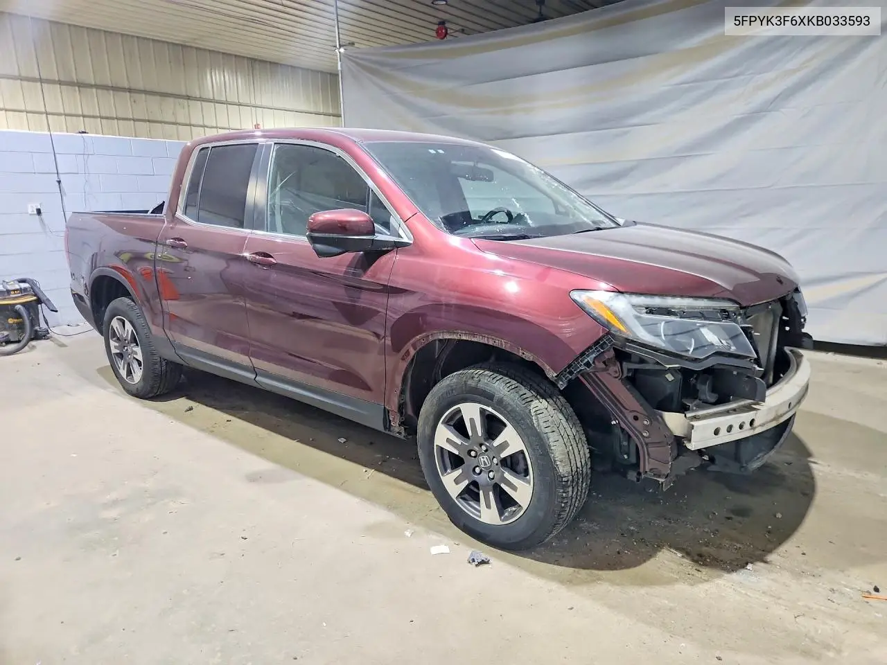 2019 Honda Ridgeline Rtl VIN: 5FPYK3F6XKB033593 Lot: 61057266