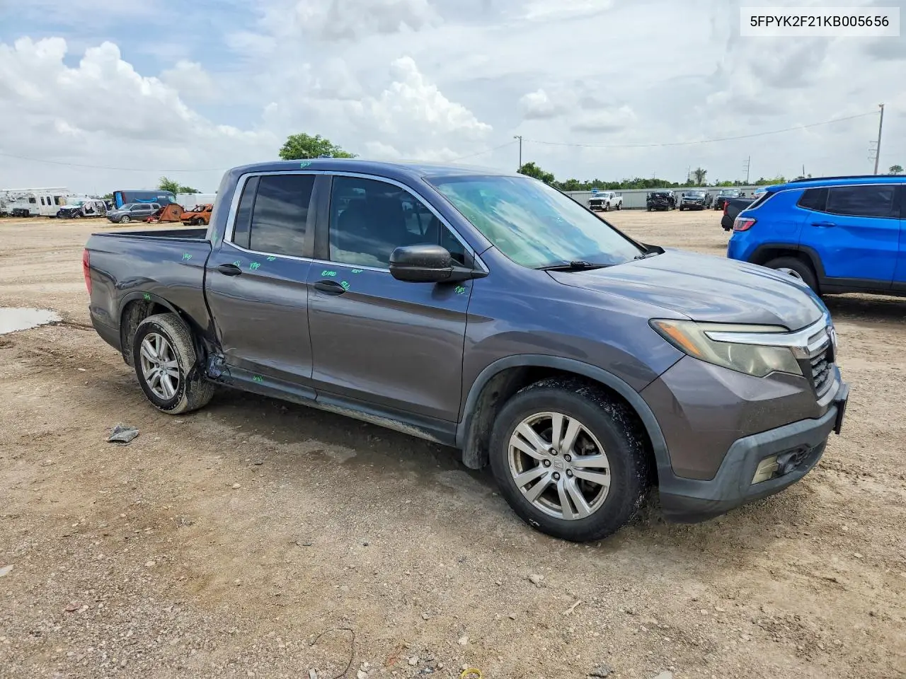 2019 Honda Ridgeline Rt VIN: 5FPYK2F21KB005656 Lot: 61367906