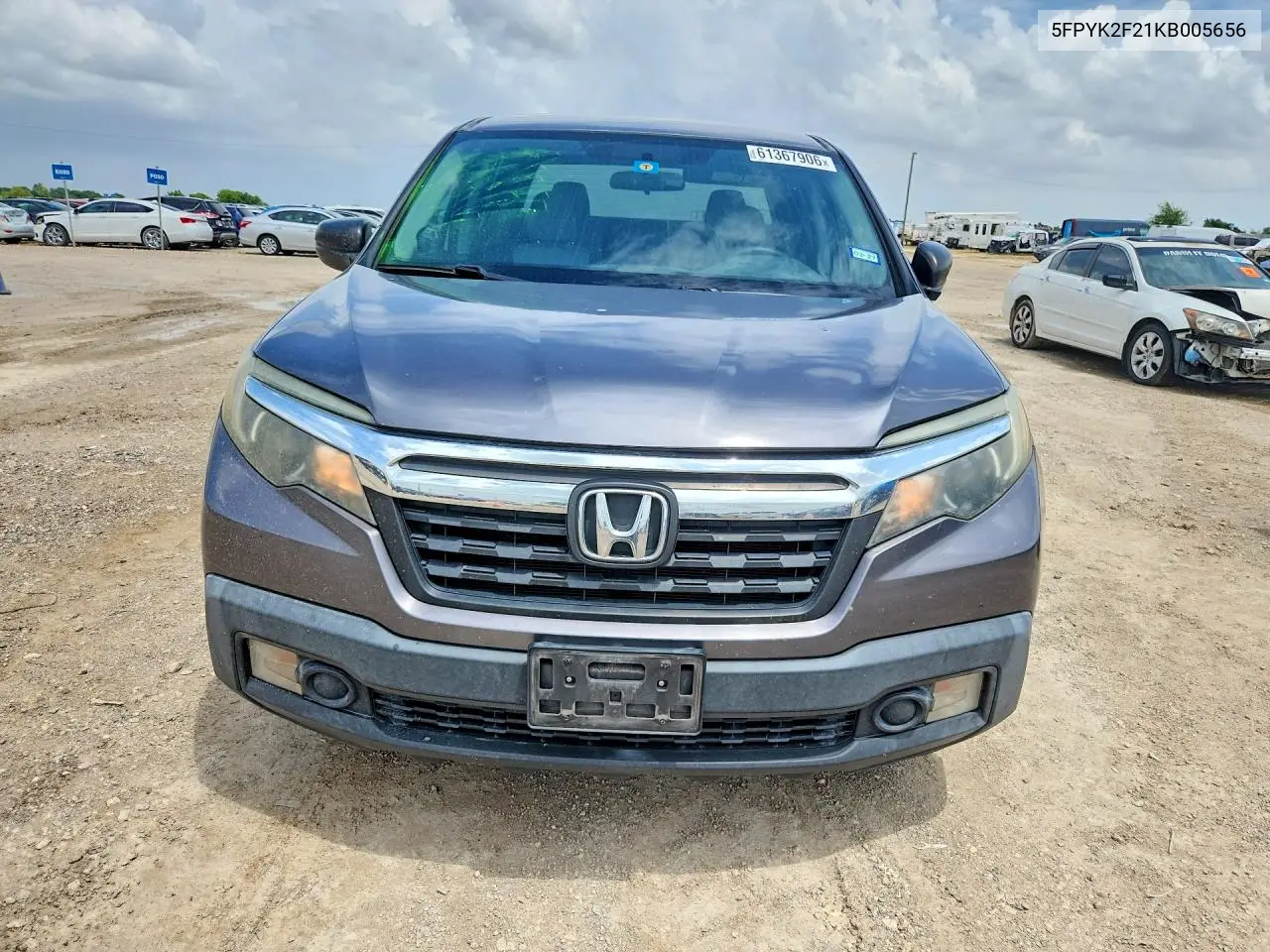 2019 Honda Ridgeline Rt VIN: 5FPYK2F21KB005656 Lot: 61367906