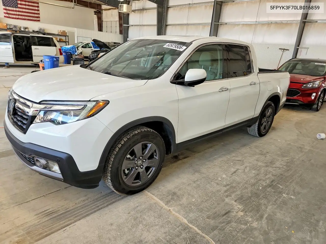 2020 Honda Ridgeline Rtl VIN: 5FPYK3F70LB016859 Lot: 60929506