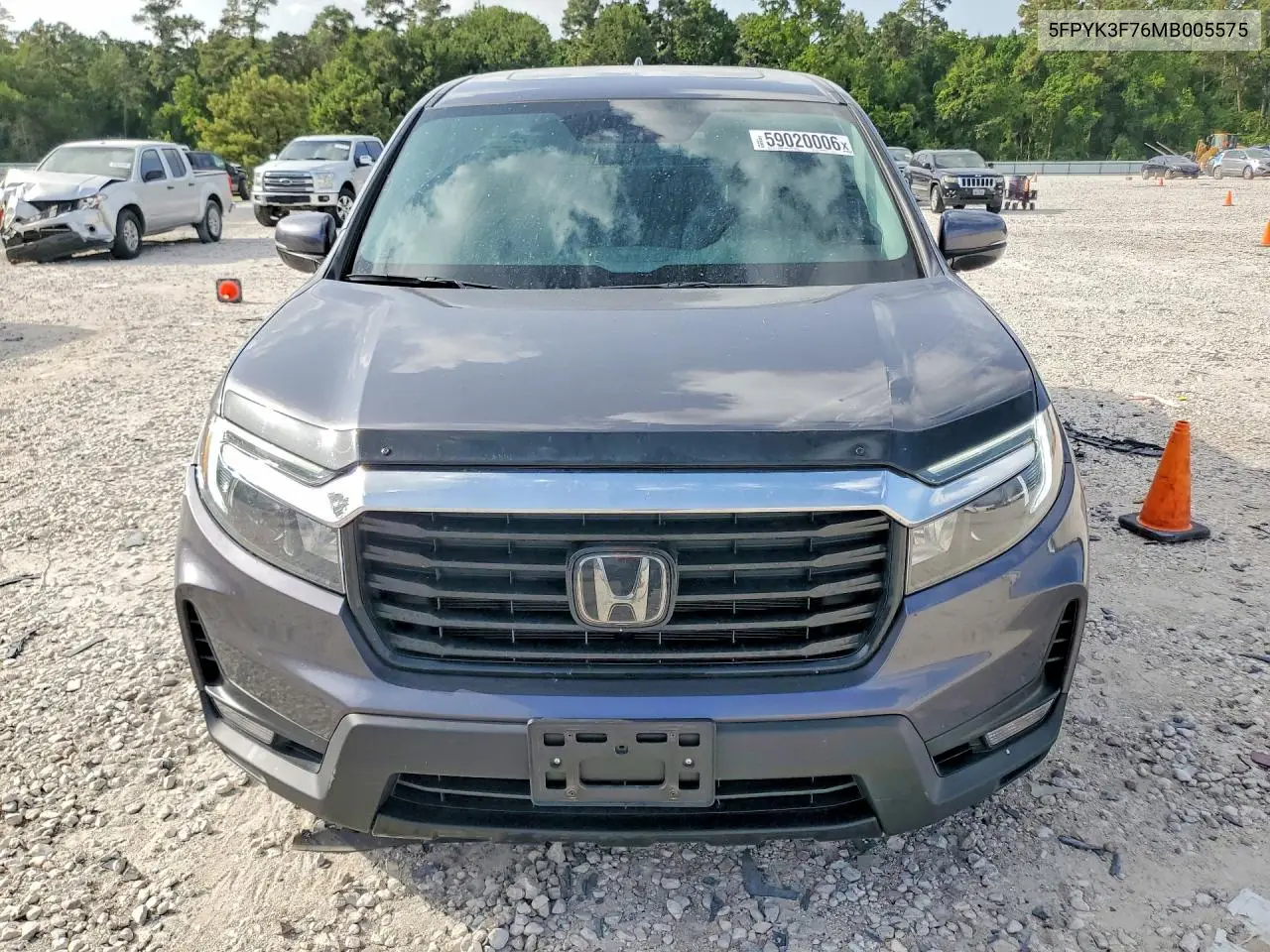 2021 Honda Ridgeline Rtl VIN: 5FPYK3F76MB005575 Lot: 59020006