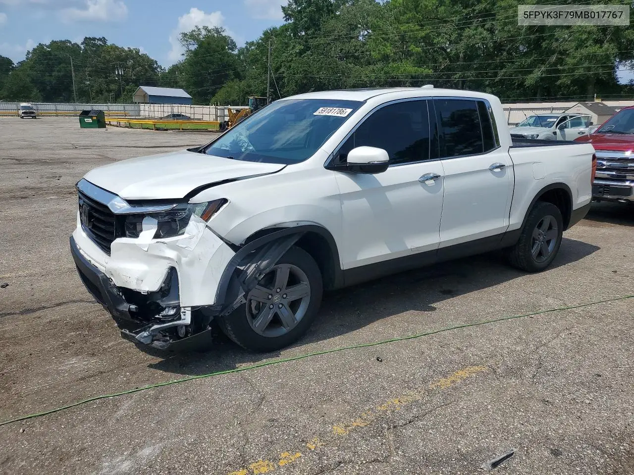 2021 Honda Ridgeline Rtl VIN: 5FPYK3F79MB017767 Lot: 59181786