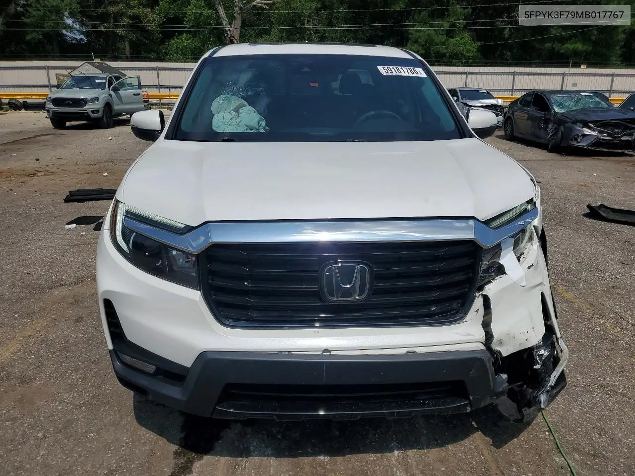2021 Honda Ridgeline Rtl VIN: 5FPYK3F79MB017767 Lot: 59181786