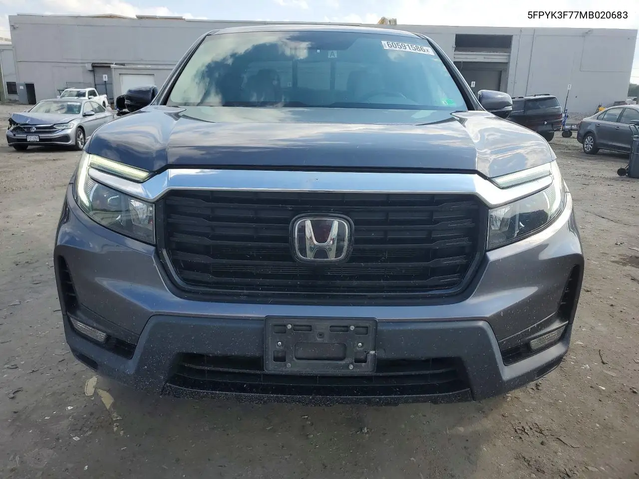 2021 Honda Ridgeline Rtl VIN: 5FPYK3F77MB020683 Lot: 60591586