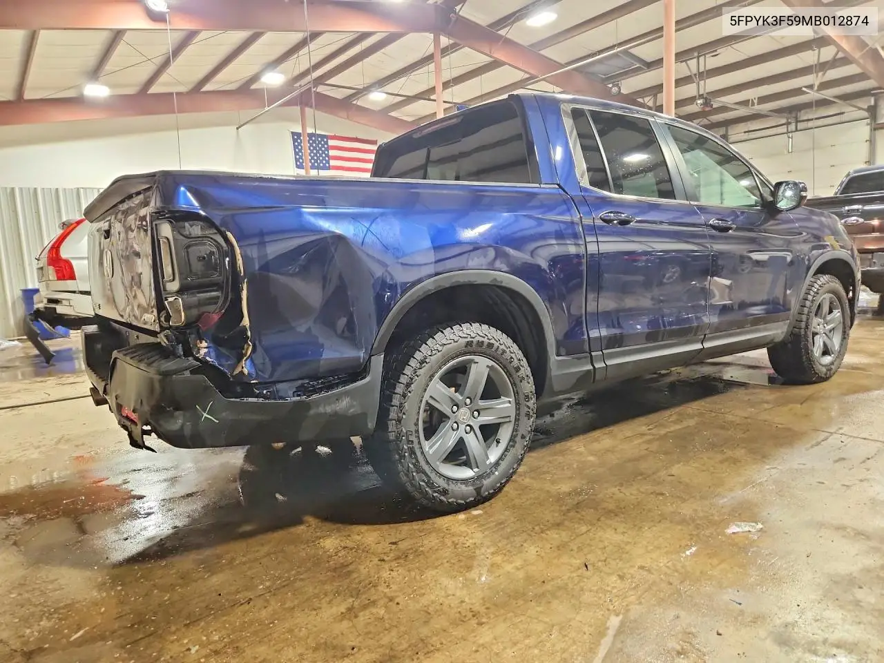 2021 Honda Ridgeline Rtl VIN: 5FPYK3F59MB012874 Lot: 61153486