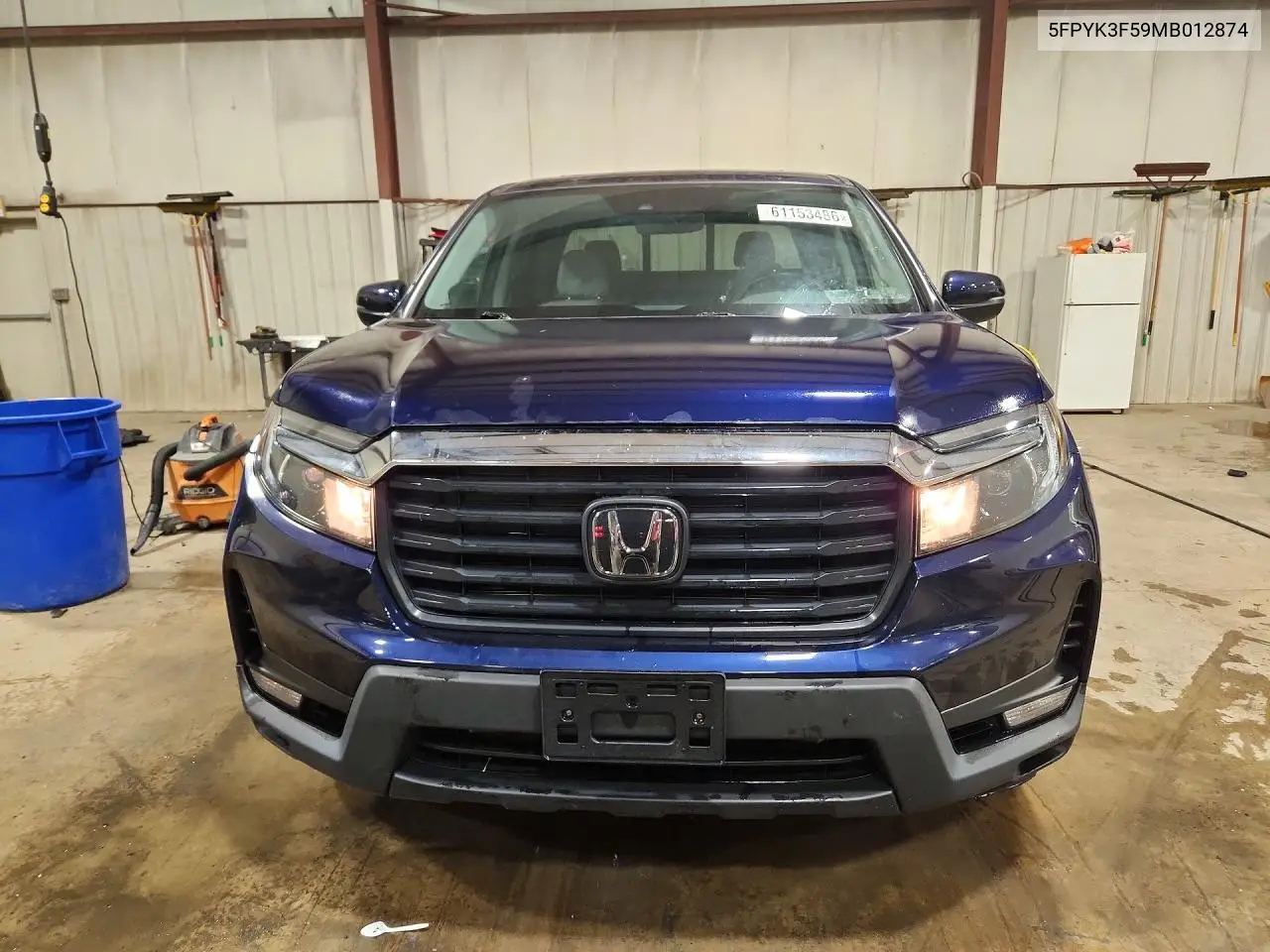 2021 Honda Ridgeline Rtl VIN: 5FPYK3F59MB012874 Lot: 61153486