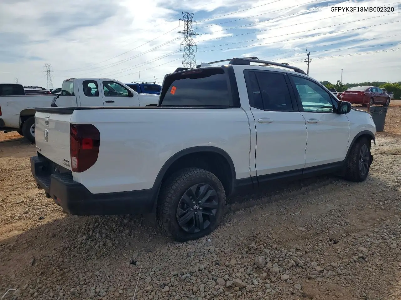 2021 Honda Ridgeline Sport VIN: 5FPYK3F18MB002320 Lot: 61692556