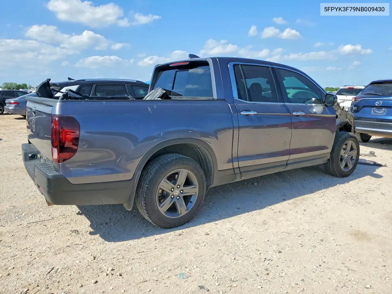 2022 Honda Ridgeline Rtl VIN: 5FPYK3F79NB009430 Lot: 57500566
