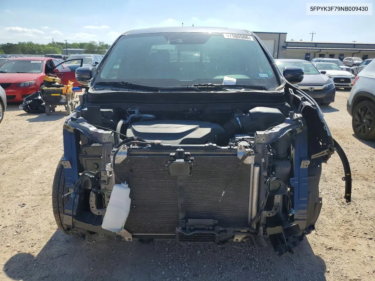 2022 Honda Ridgeline Rtl VIN: 5FPYK3F79NB009430 Lot: 57500566