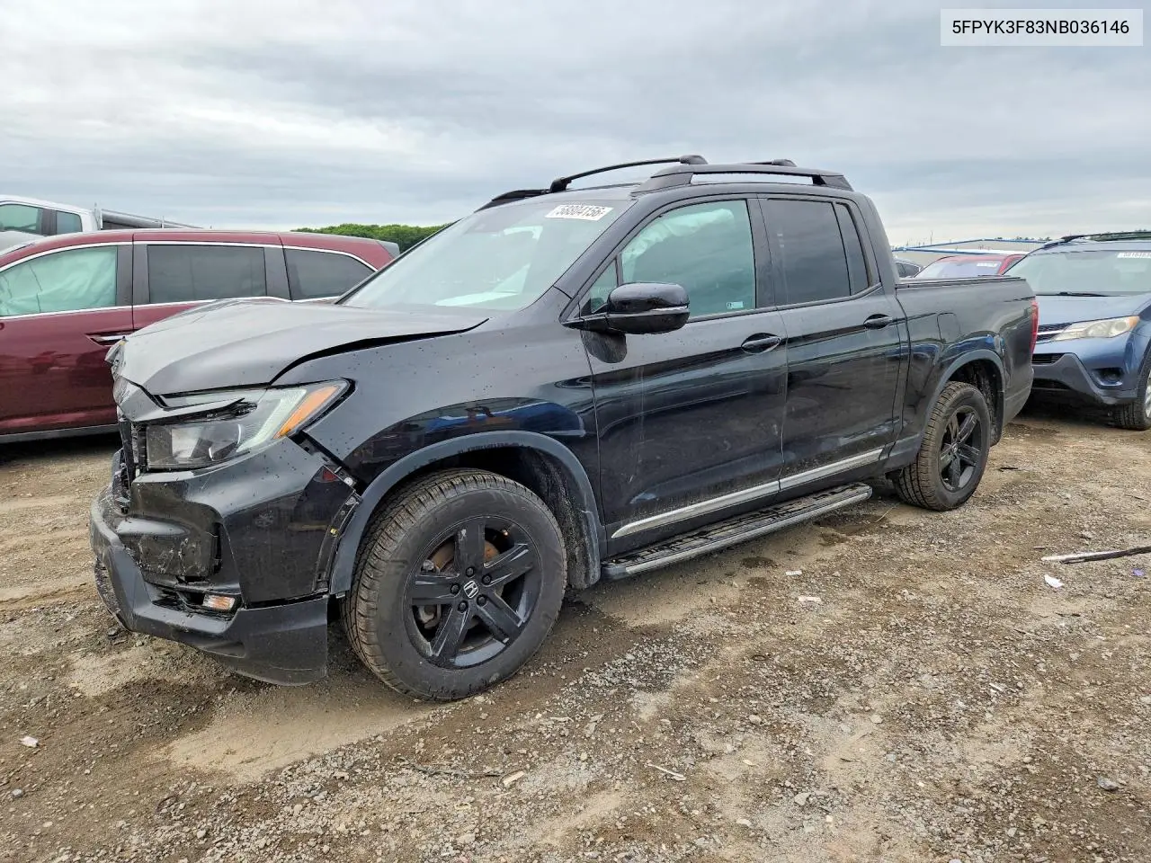 2022 Honda Ridgeline Black Edition VIN: 5FPYK3F83NB036146 Lot: 58804156