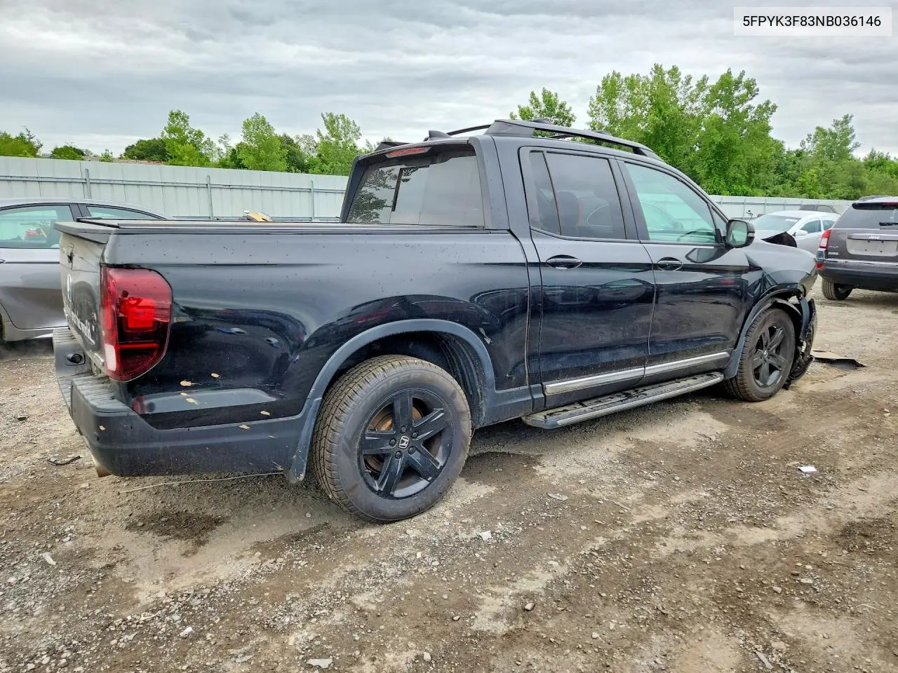 2022 Honda Ridgeline Black Edition VIN: 5FPYK3F83NB036146 Lot: 58804156