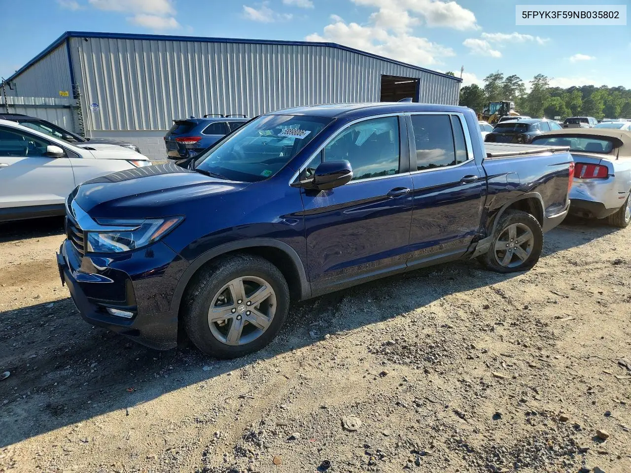 2022 Honda Ridgeline Rtl VIN: 5FPYK3F59NB035802 Lot: 58898006