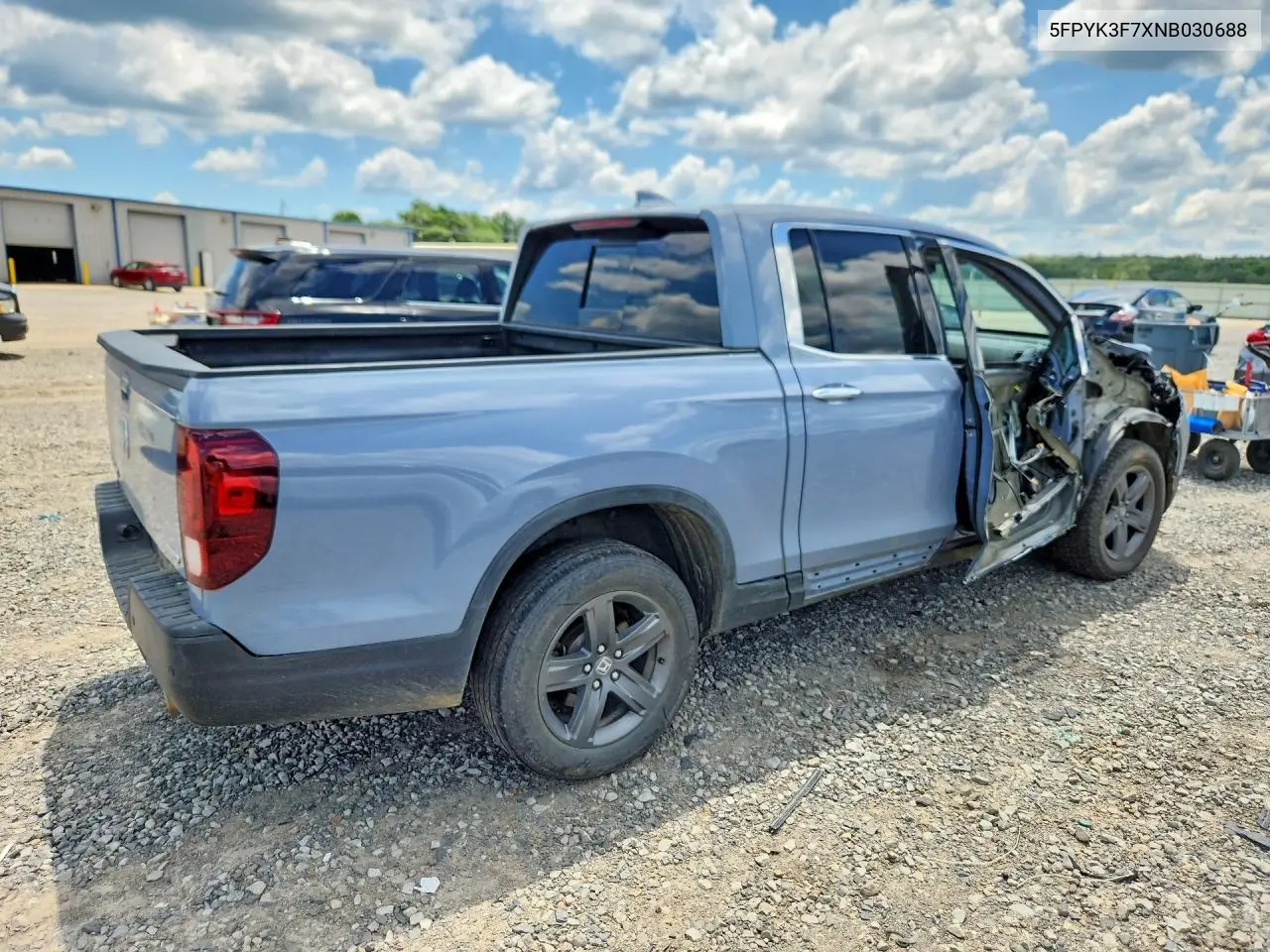 2022 Honda Ridgeline Rtl VIN: 5FPYK3F7XNB030688 Lot: 59976286