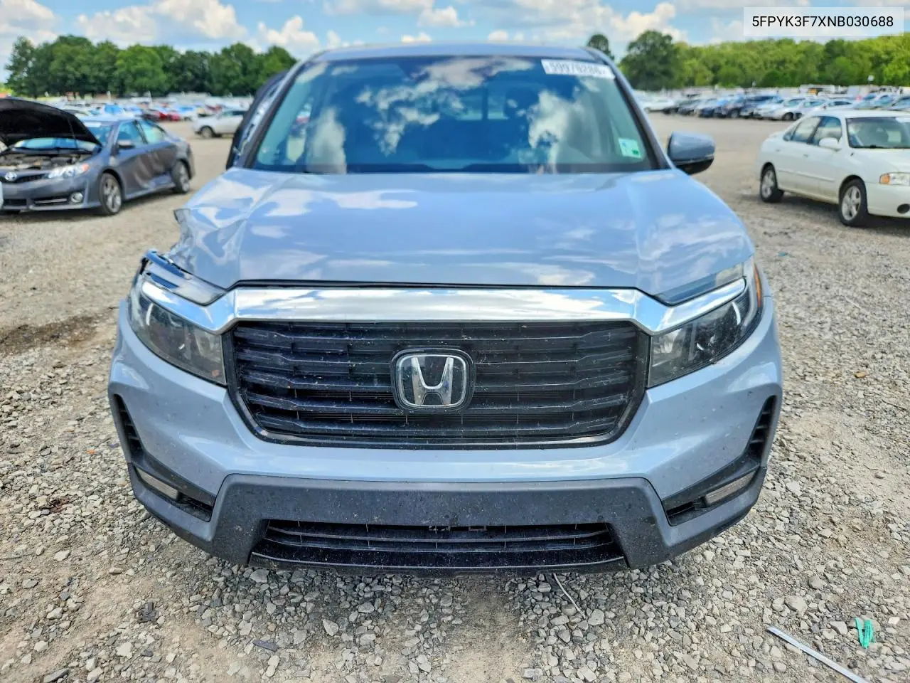 2022 Honda Ridgeline Rtl VIN: 5FPYK3F7XNB030688 Lot: 59976286