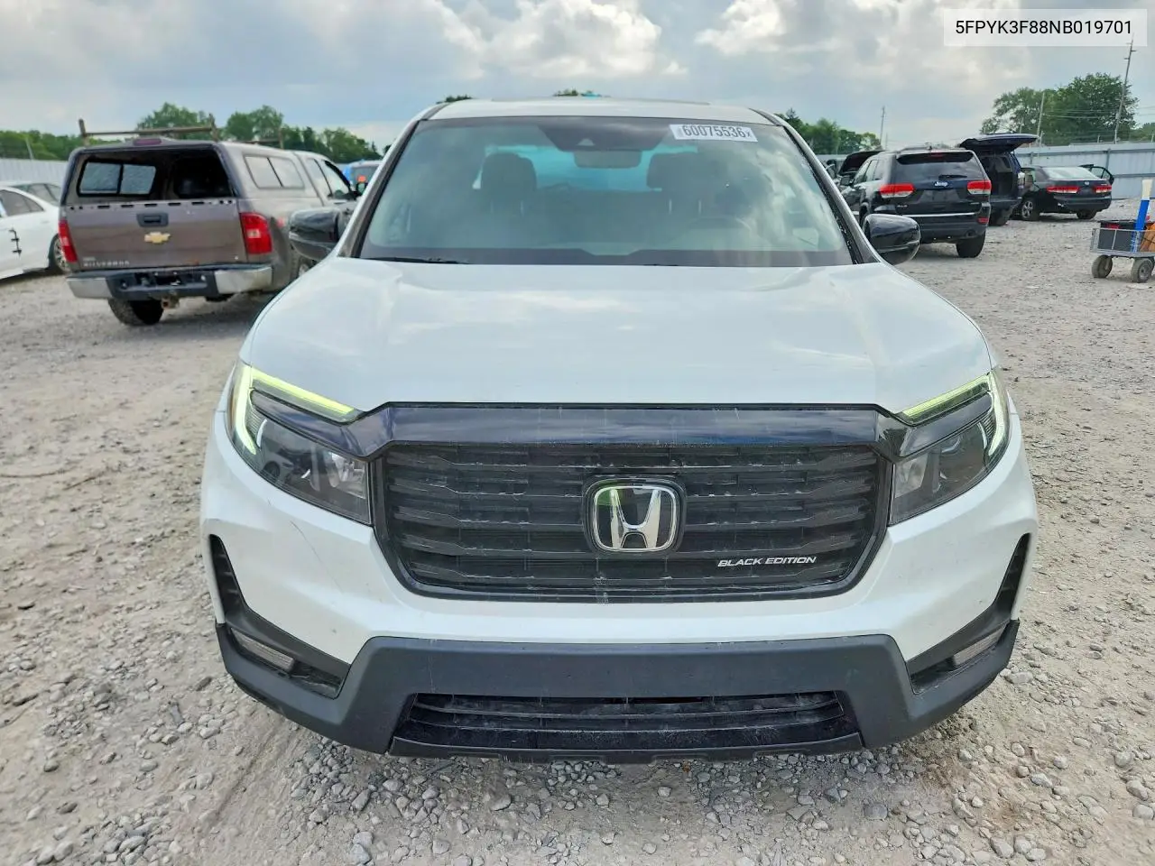 2022 Honda Ridgeline Black Edition VIN: 5FPYK3F88NB019701 Lot: 60075536