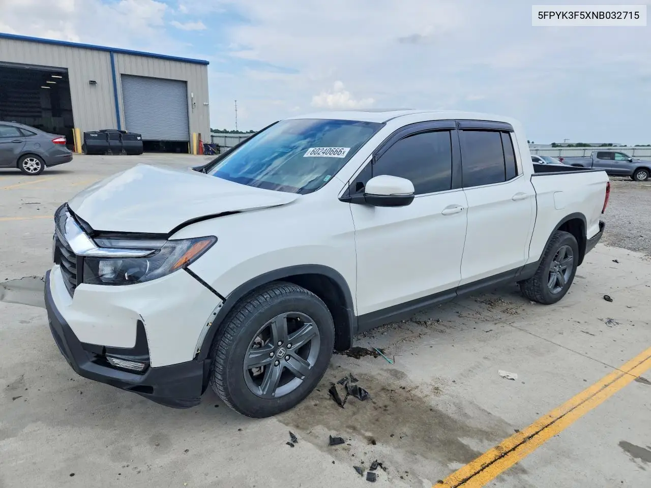 2022 Honda Ridgeline Rtl VIN: 5FPYK3F5XNB032715 Lot: 60240666