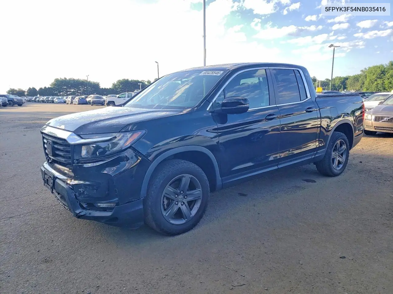 2022 Honda Ridgeline Rtl VIN: 5FPYK3F54NB035416 Lot: 60428546