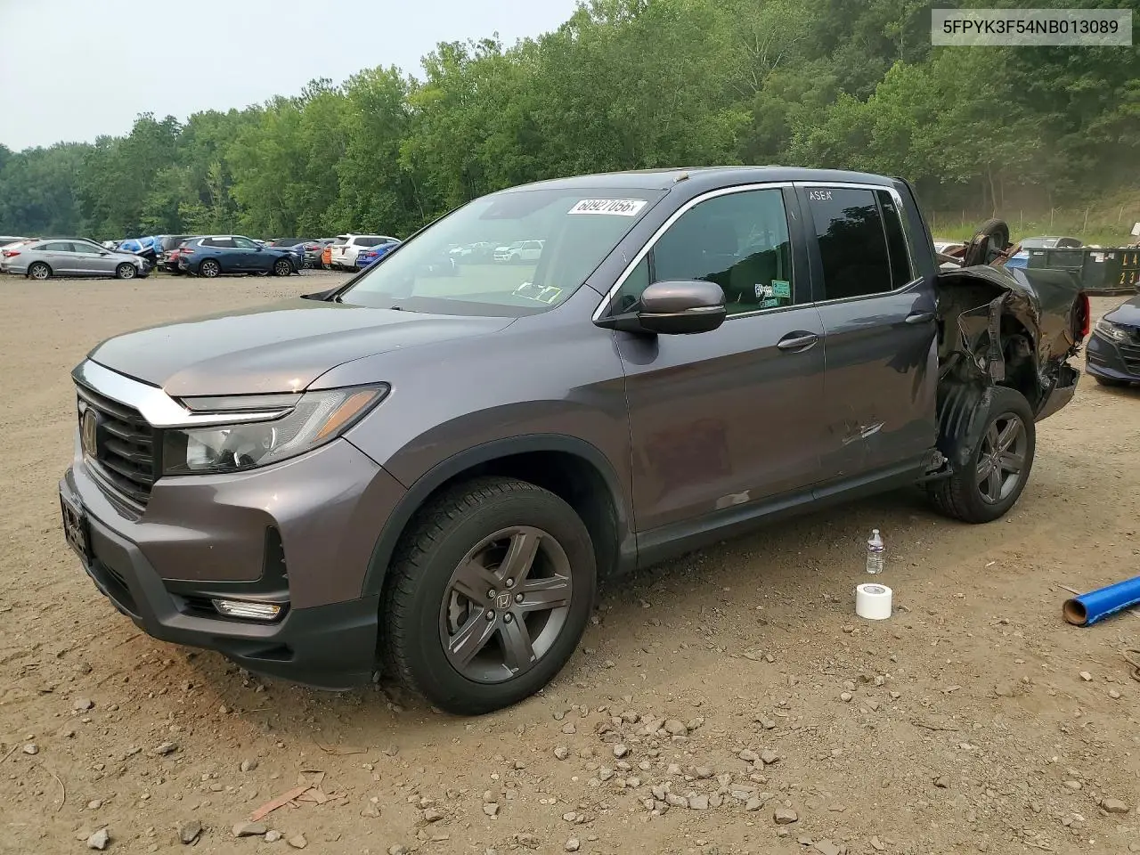 2022 Honda Ridgeline Rtl VIN: 5FPYK3F54NB013089 Lot: 60927056